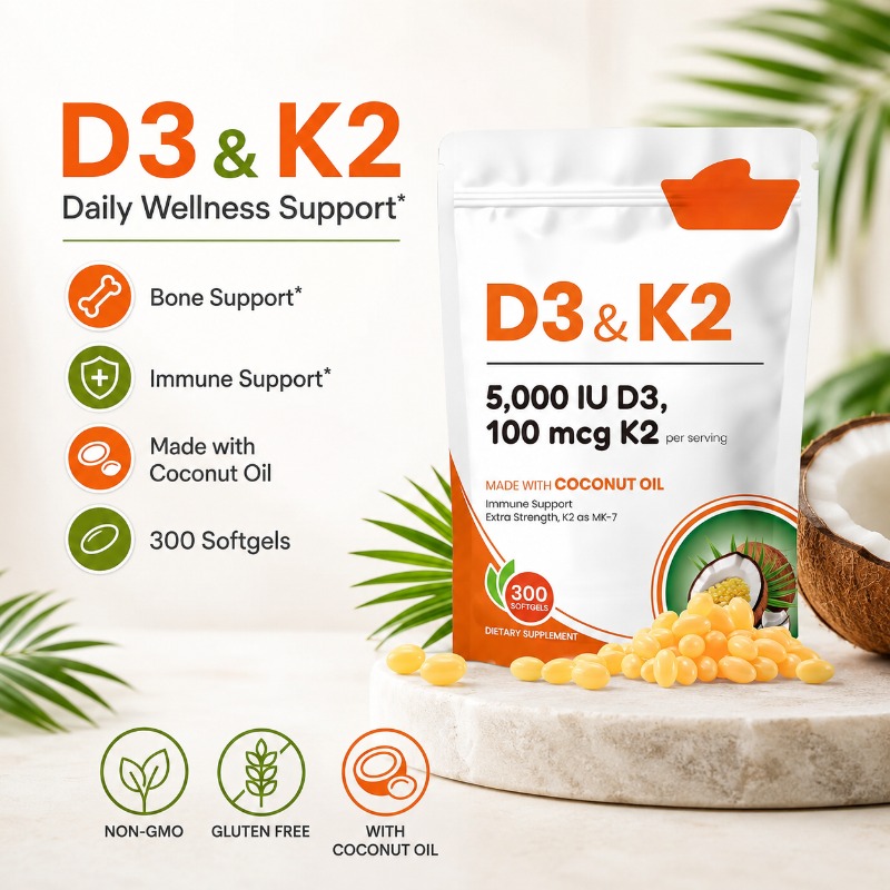 Vitamin D3 K2 Drop - Vitamin D3 K2 Softgels with Coconut