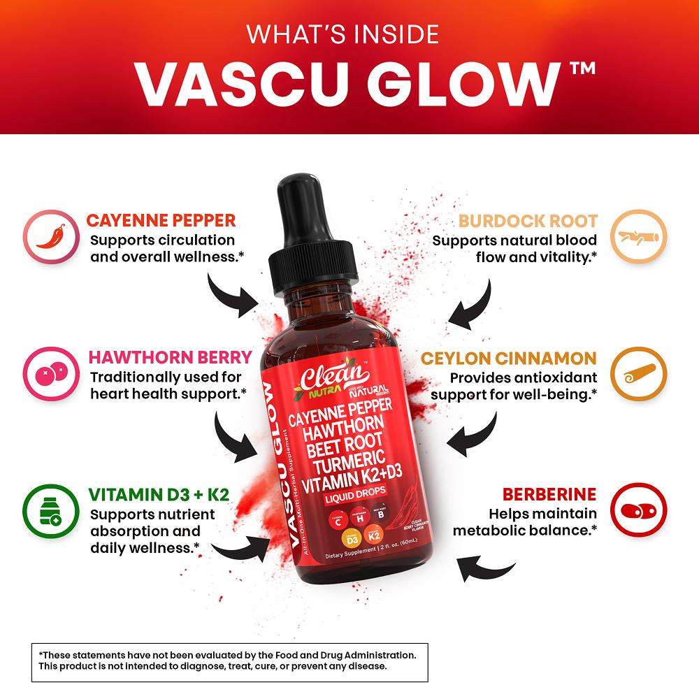 Clean Nutra Vascu Glow Liquid  - Vitamin D3 K2 Drop review and price