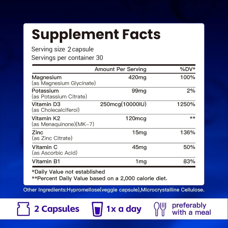 Potassium magnesium zinc capsu - Vitamin D3 K2 Drop review and price