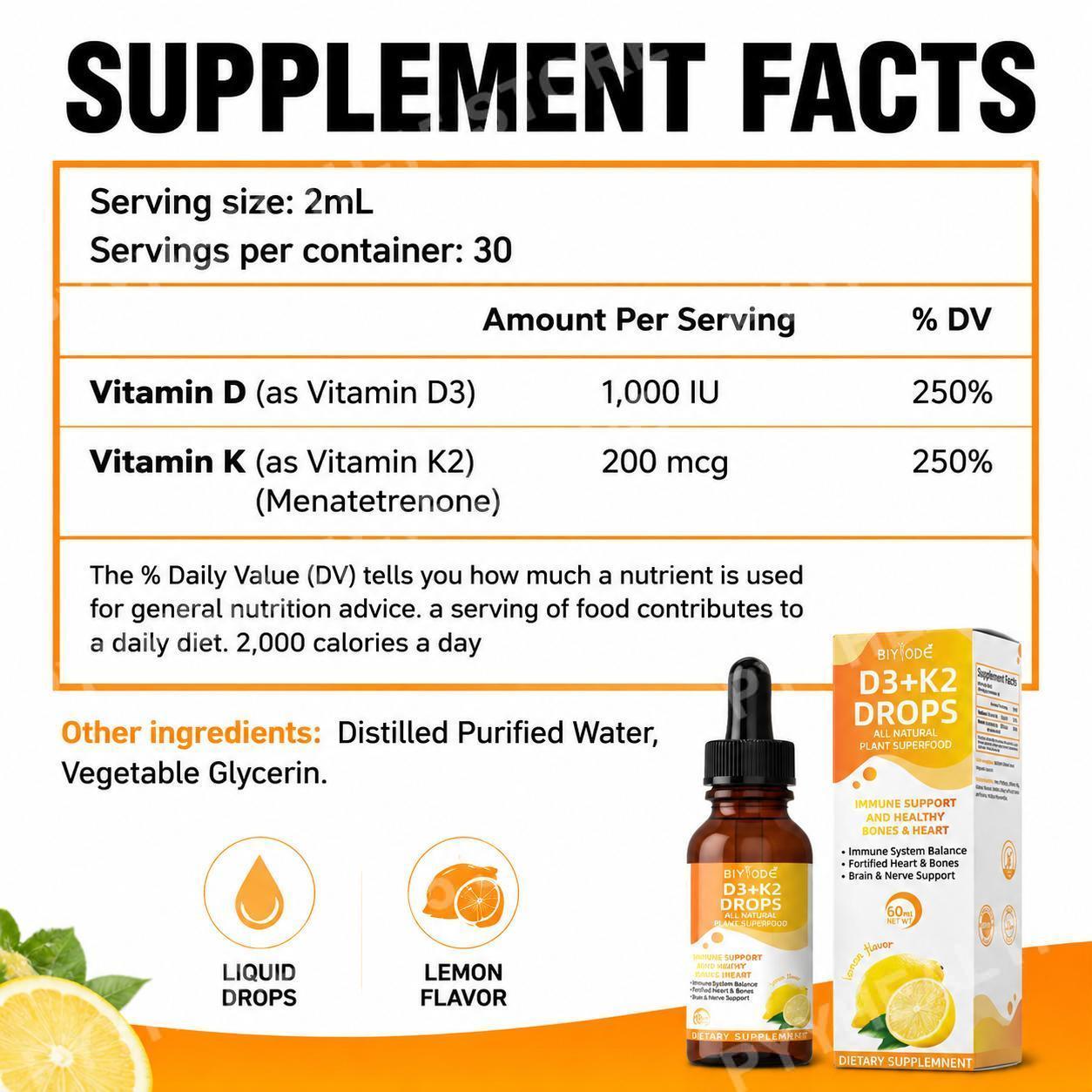 BIYODE Vitamin D3 K2 Liquid Dr - Vitamin D3 K2 Drop review and price