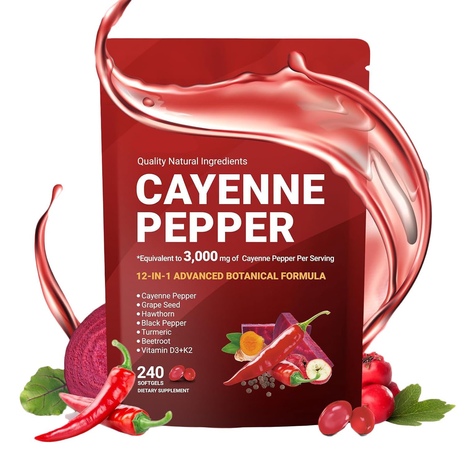240 Softgels Cayenne Pepper Ca - Vitamin D3 K2 Drop review and price