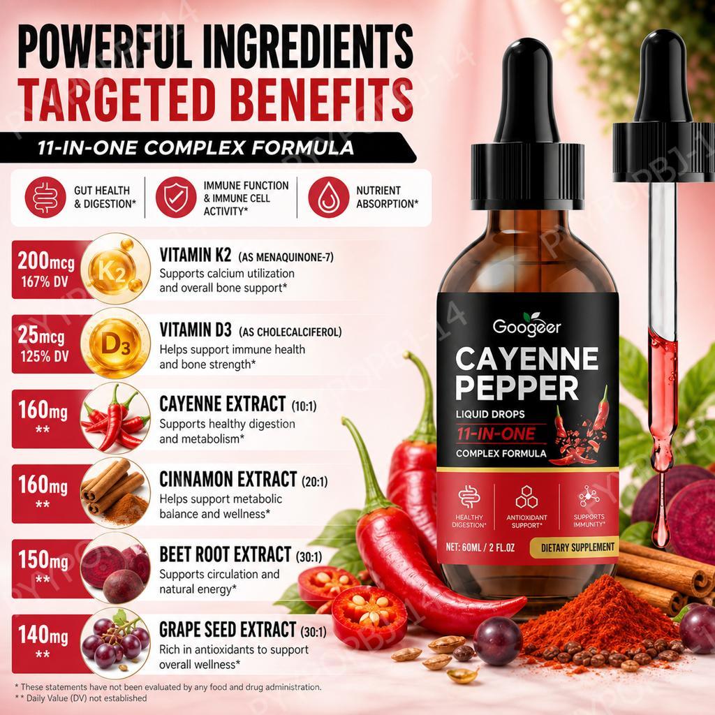 Googeer Cayenne Pepper Liquid  - Vitamin D3 K2 Drop review and price